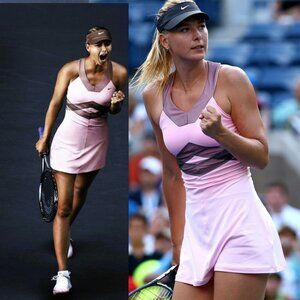 Nwt Nike Maria Sharapova Pink BEAUTIFUL Tennis Dress w/ Bra skirt L Large